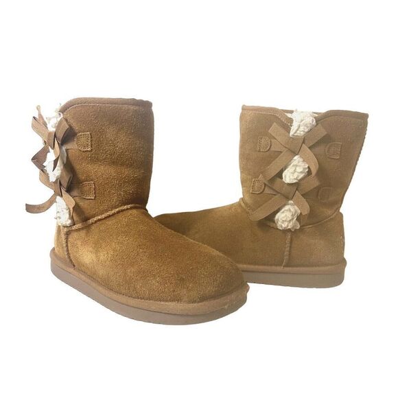 UGG Shoes - Koolaburra by UGG Women’s 6.5 Soft Short Suede Boots Tan Booties Pull On Youth 5